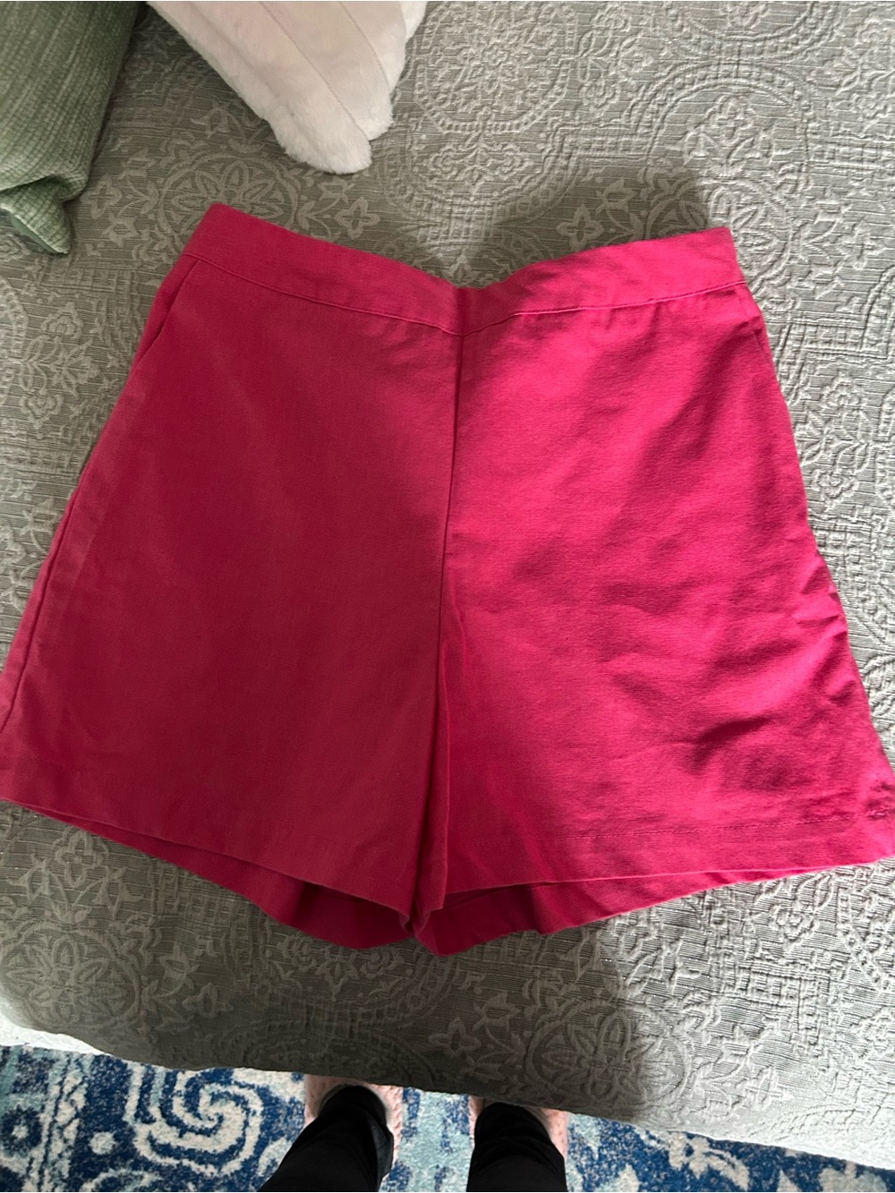 Bright Pink High-Waist Bermuda Shorts